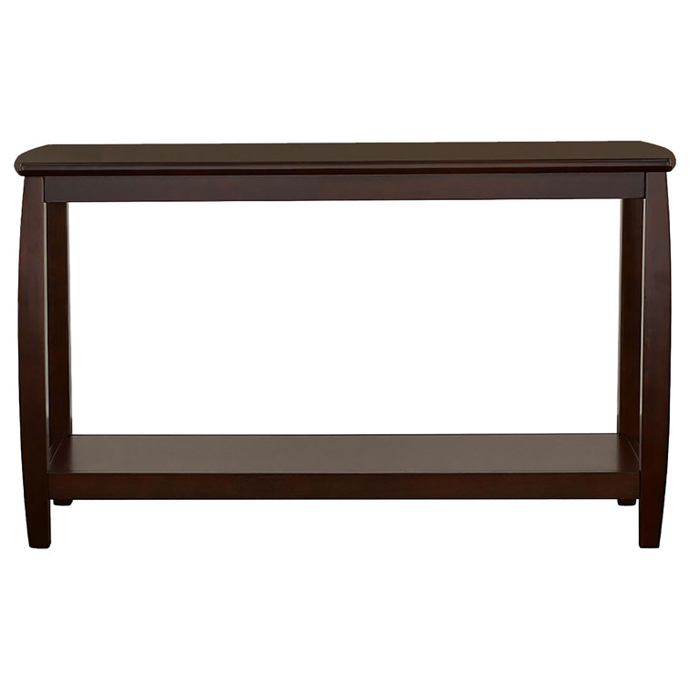 Espresso Bowed Leg 47.5'' Wood Console Table with Shelf