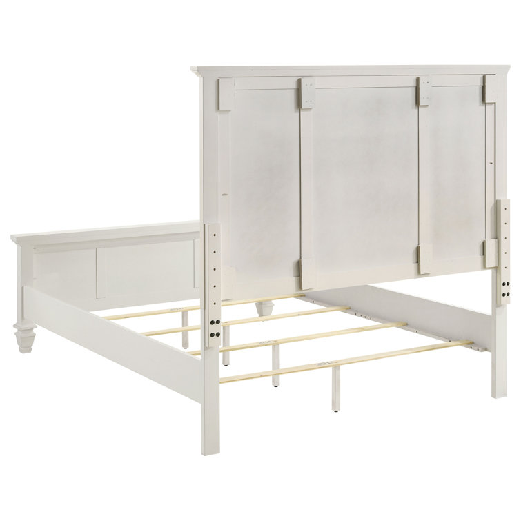 White Maple Veneer California King Bedroom Set with High Headboard