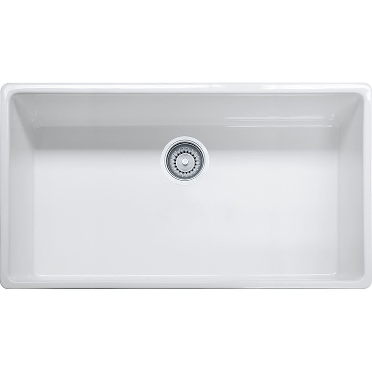 36" White Fireclay Farmhouse Apron Front Kitchen Sink