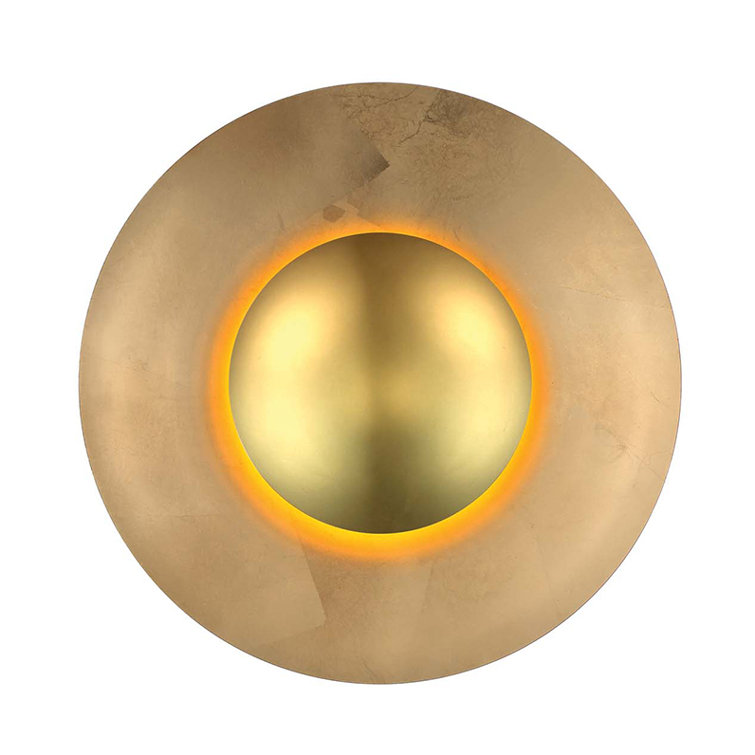 Gold Leaf 18" Dimmable LED Wall Sconce with White Diffuser