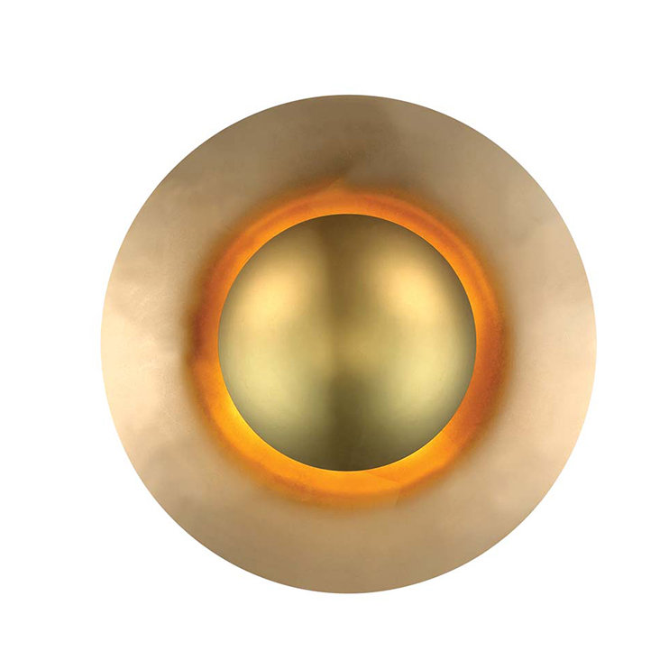 Energizing Gold Leaf LED Wall Sconce with White Diffuser Glass