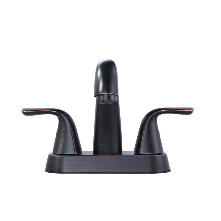 Oil Rubbed Bronze Double Handle High Arc Bathroom Faucet