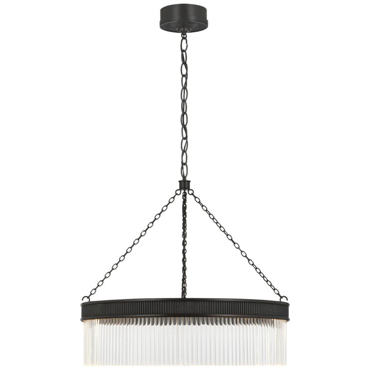 Elegant Bronze and Crystal 23" LED Chandelier