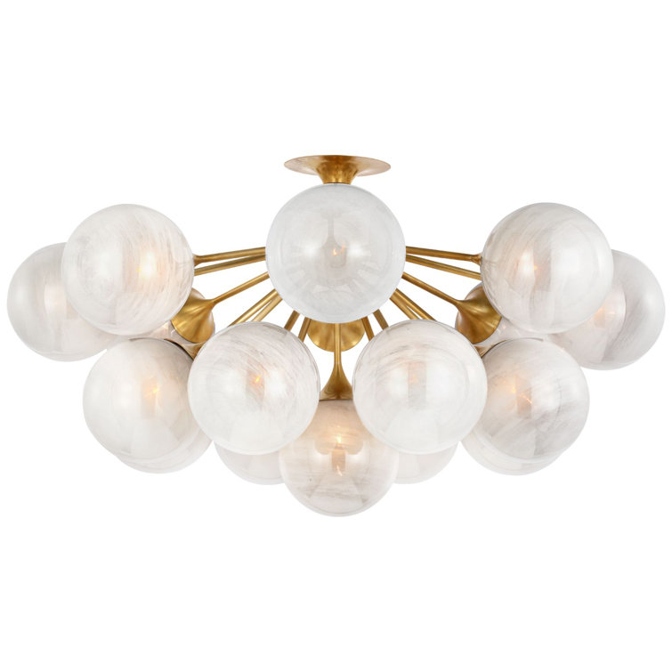 Cristol 17-Light Hand-Rubbed Antique Brass Globe LED Flush Mount