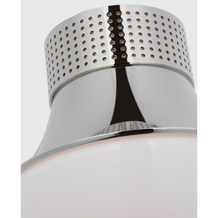 Polished Nickel and Glass LED Flush Mount Light