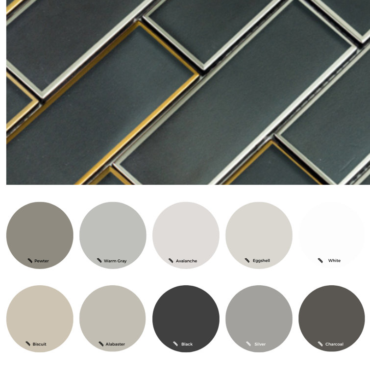Athena Black 12'' x 12'' Glass Brick Joint Mosaic Tile