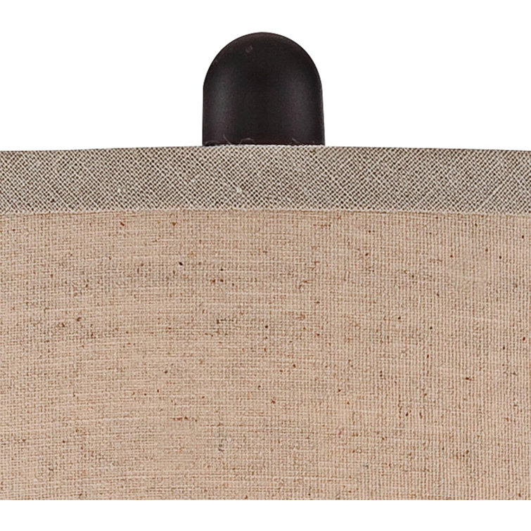 Rustic Farmhouse Dark Bronze Metal Table Lamp Set with Linen Drum Shades