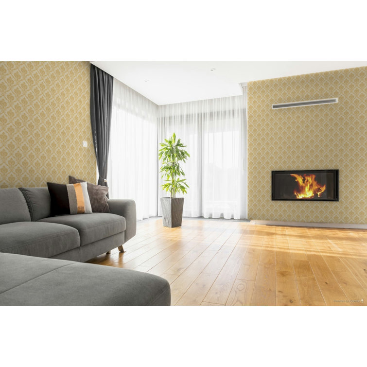 Gold Embossed Damask 3D Vinyl Wallpaper Roll