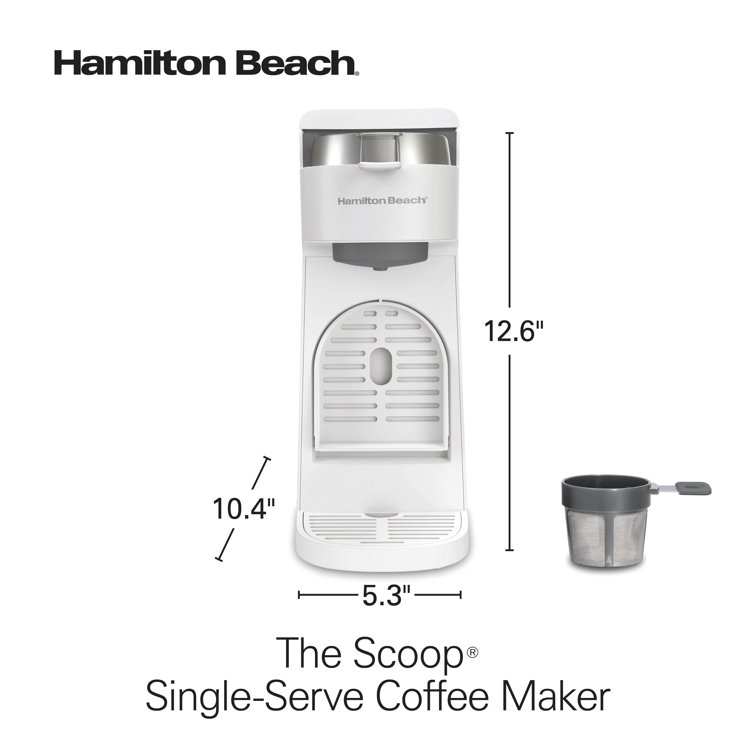White Single-Serve Coffee Maker with Permanent Filter