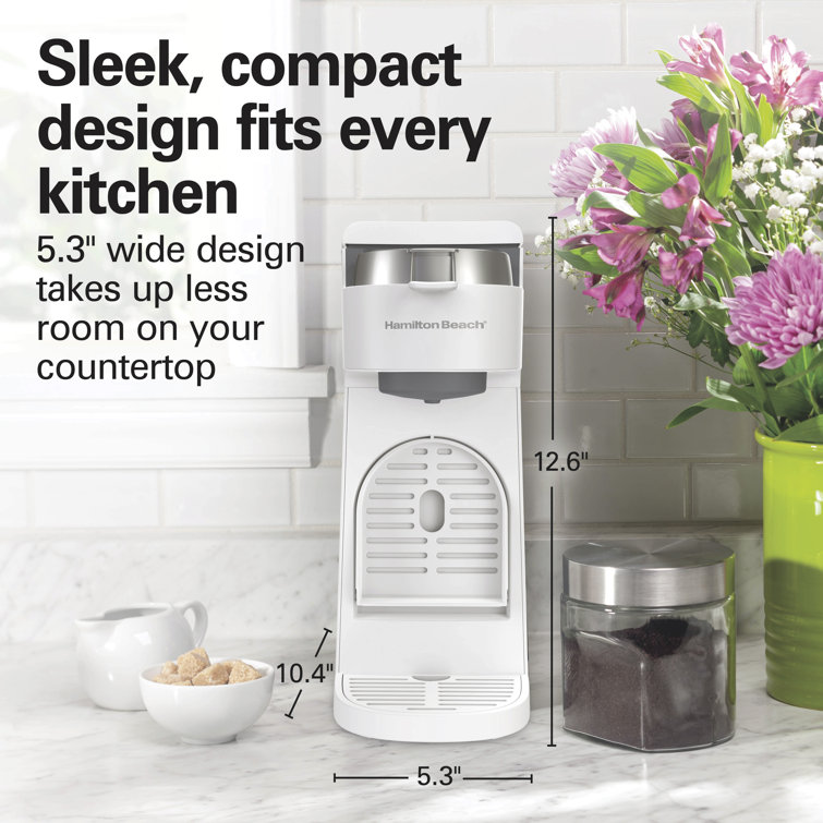 White Single-Serve Coffee Maker with Permanent Filter