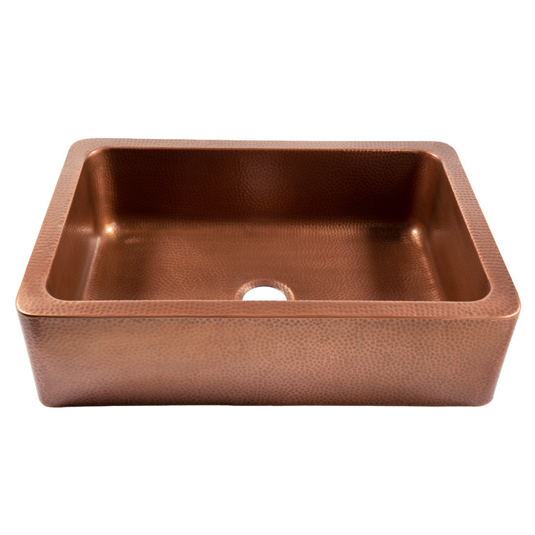 Copper 33" Single Bowl Farmhouse Apron Front Kitchen Sink