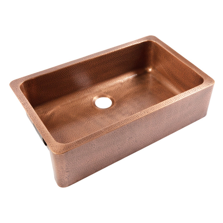Adams Copper 36" Single Bowl Farmhouse Apron Front Sink