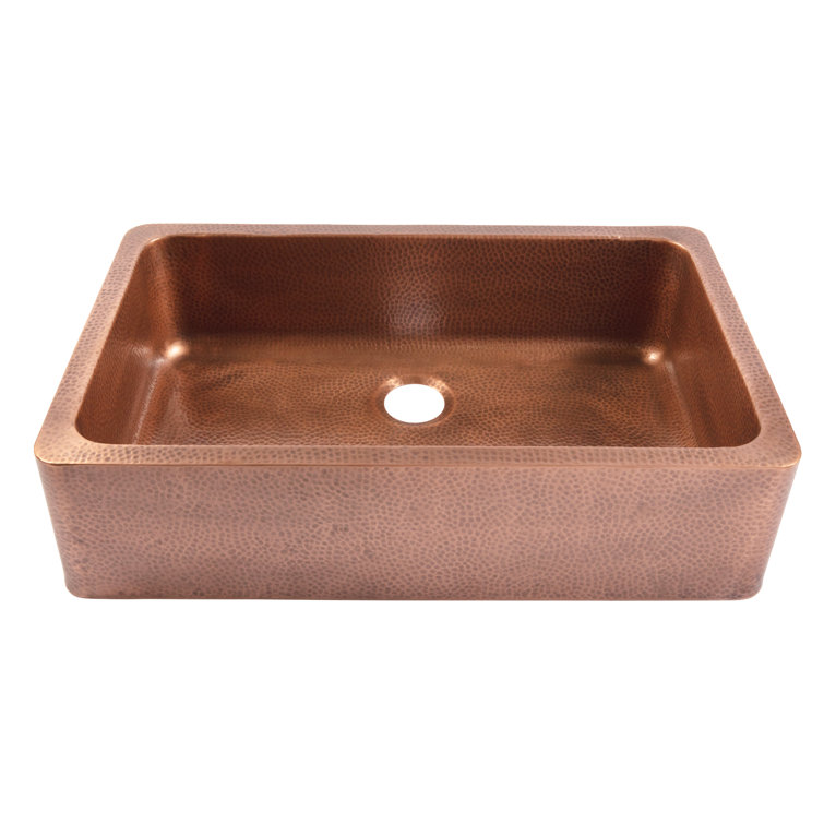 Adams Copper 36" Single Bowl Farmhouse Apron Front Sink