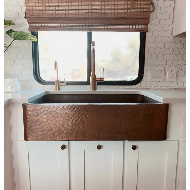 Adams Copper 36" Single Bowl Farmhouse Apron Front Sink