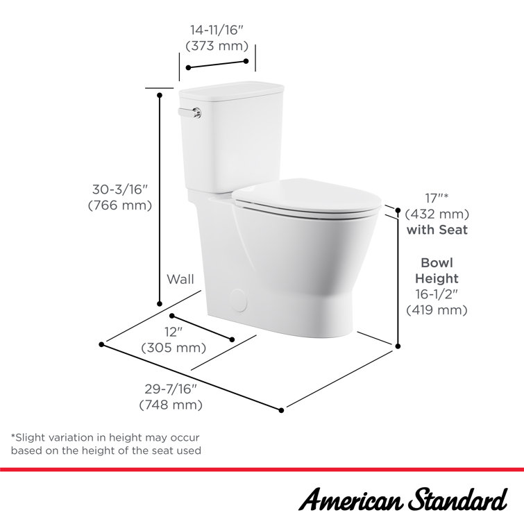White Elongated High Efficiency Two-Piece Toilet with Seat