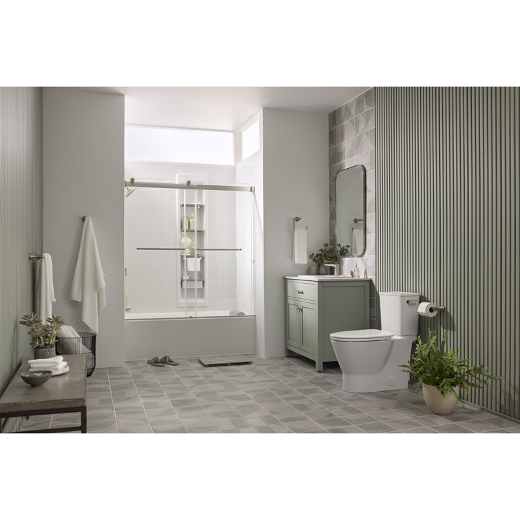 White Vitreous China Elongated Two-Piece High Efficiency Toilet
