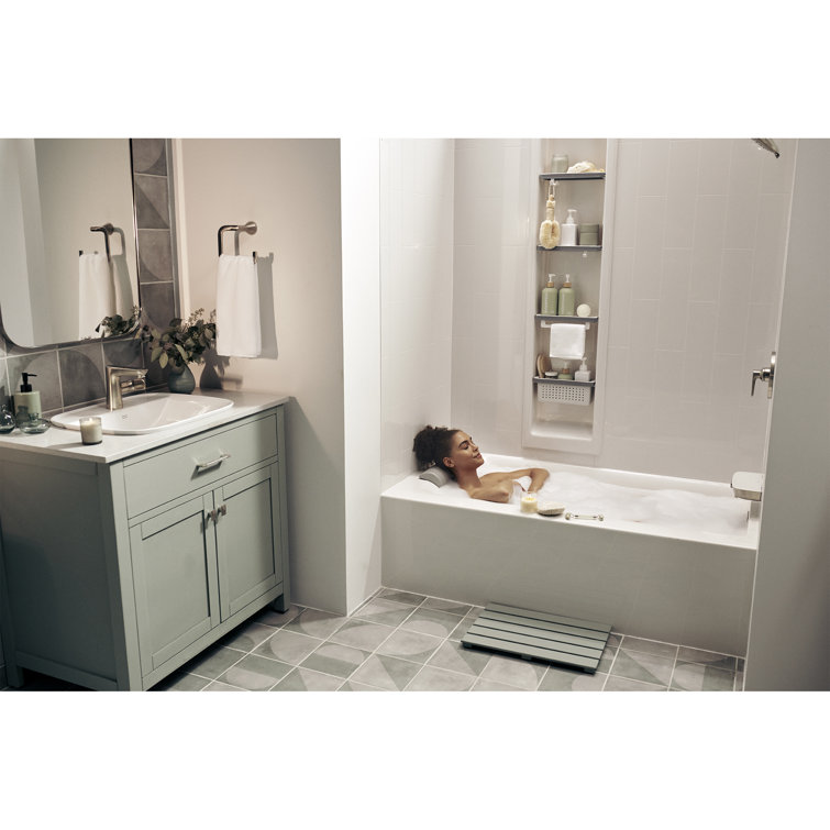 Aspirations 60'' White Acrylic Alcove Bathtub with Right Drain