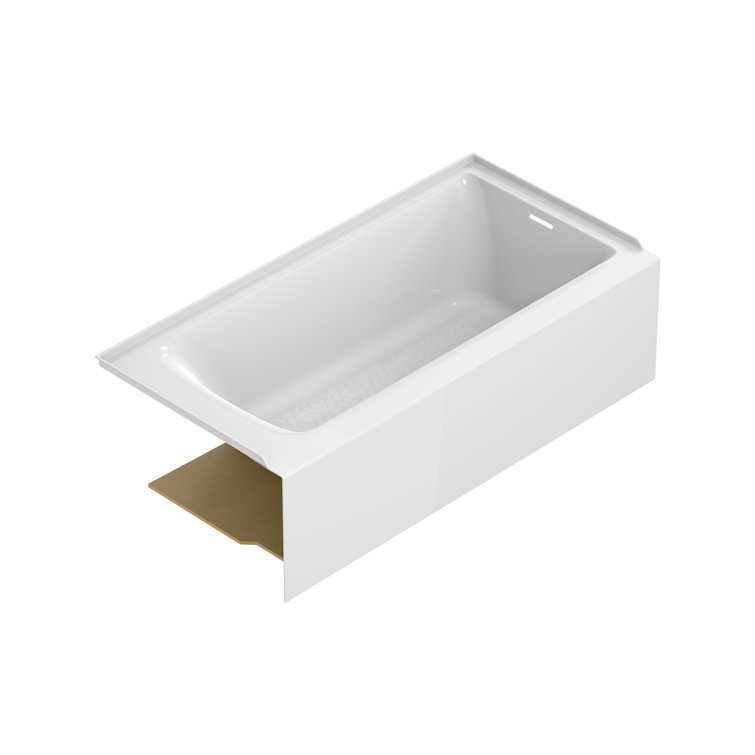 White Acrylic Alcove Bathtub with Lumbar Support