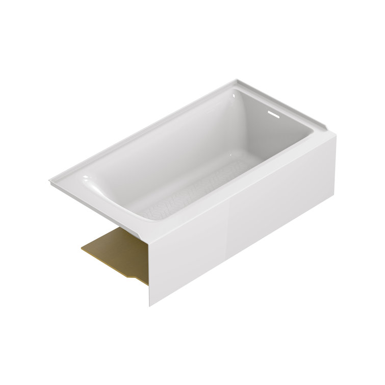Aspirations 60'' White Acrylic Alcove Bathtub with Right Drain