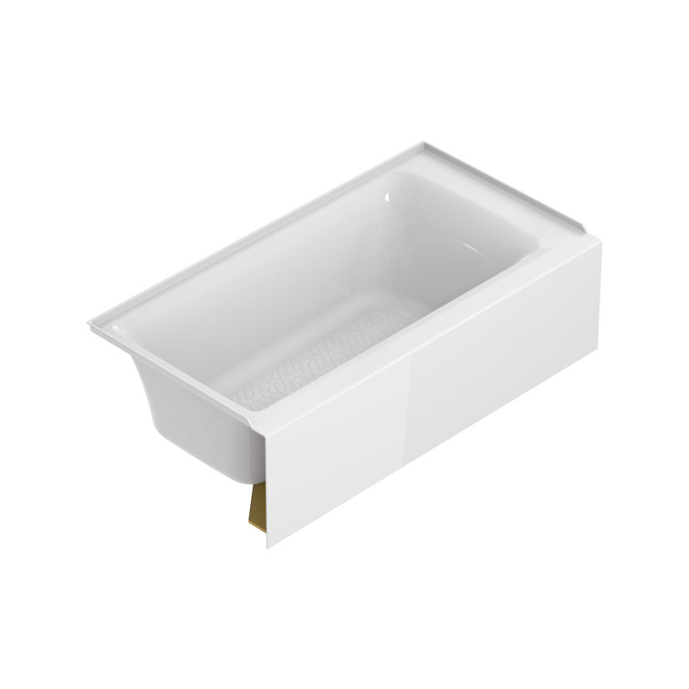 Aspirations 60'' White Acrylic Alcove Bathtub with Left Drain