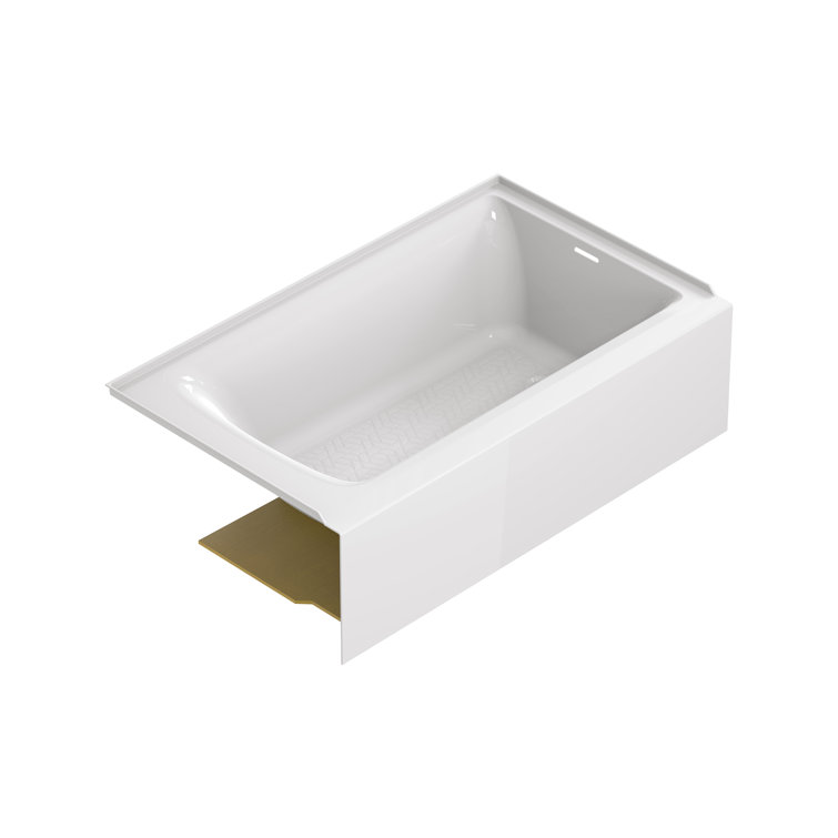 White 36'' Acrylic Alcove Bathtub with Right-Hand Drain