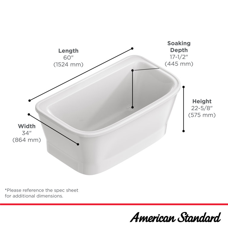 Aspirations 60'' White Acrylic Freestanding Bathtub