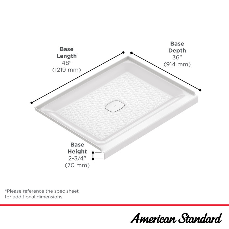 Aspirations 36'' x 48'' White Rectangular Shower Base