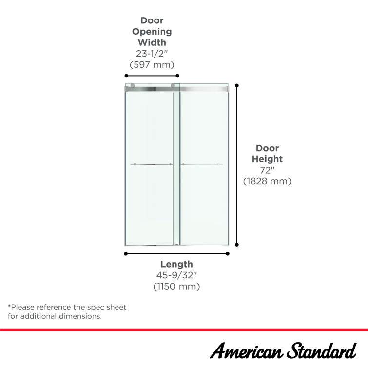 Silver Frameless Sliding Shower Door with Tempered Glass