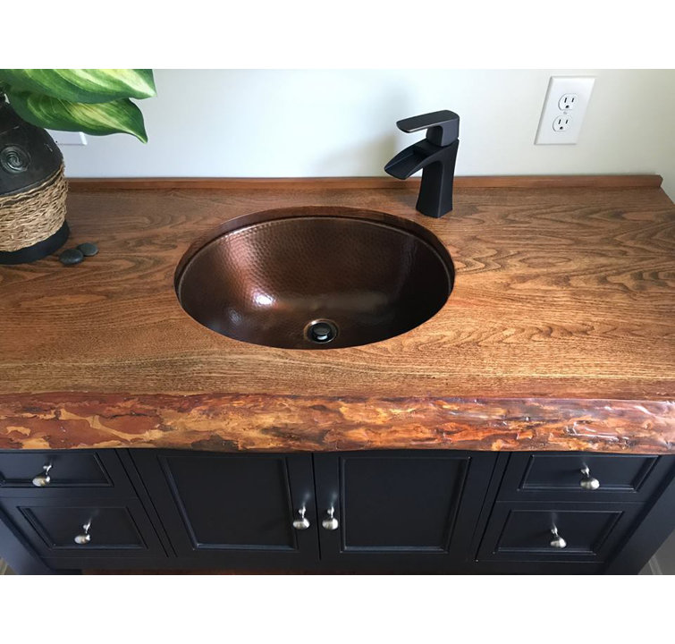 Freud 19" Oval Aged Copper Undermount Bathroom Sink