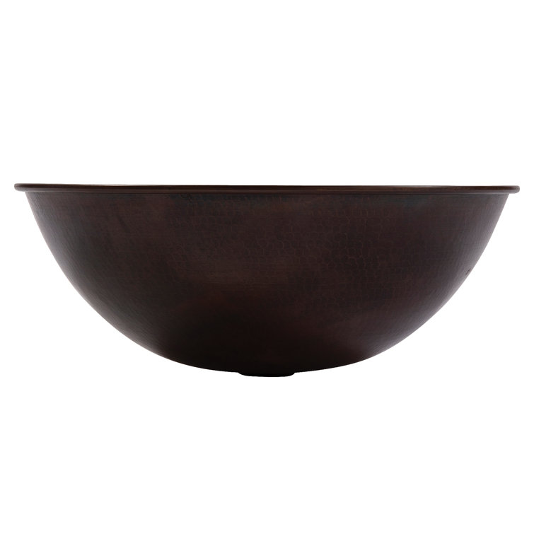 Handcrafted 16" Aged Copper Circular Vessel Sink