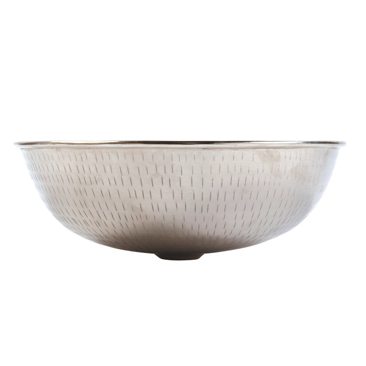 Bohr 14" Handcrafted Hammered Nickel Vessel Sink