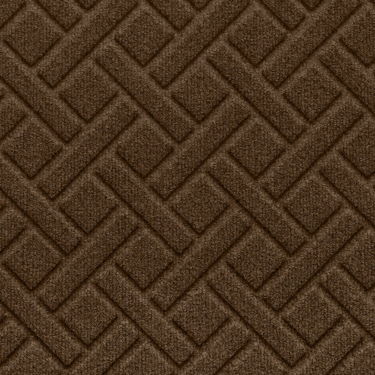 Dark Brown Lattice Design Outdoor Rubber Door Mat