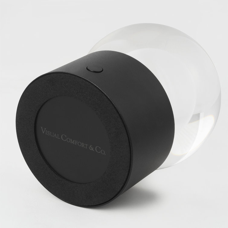 Mina Black Crystal Sphere Rechargeable Table Lamp