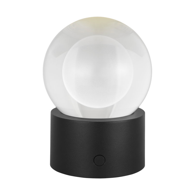 Mina Black Crystal Sphere Rechargeable Table Lamp