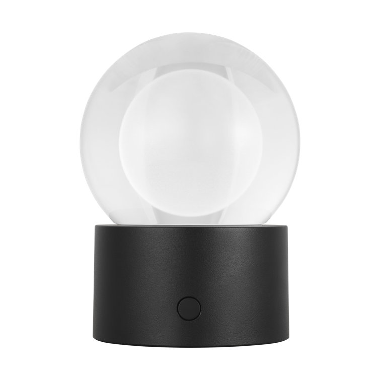 Mina Black Crystal Sphere Rechargeable Table Lamp