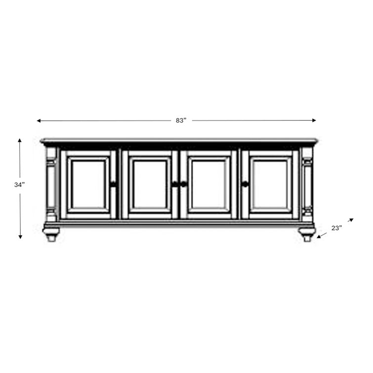 Kingstown Black Traditional Media Console with Cabinet