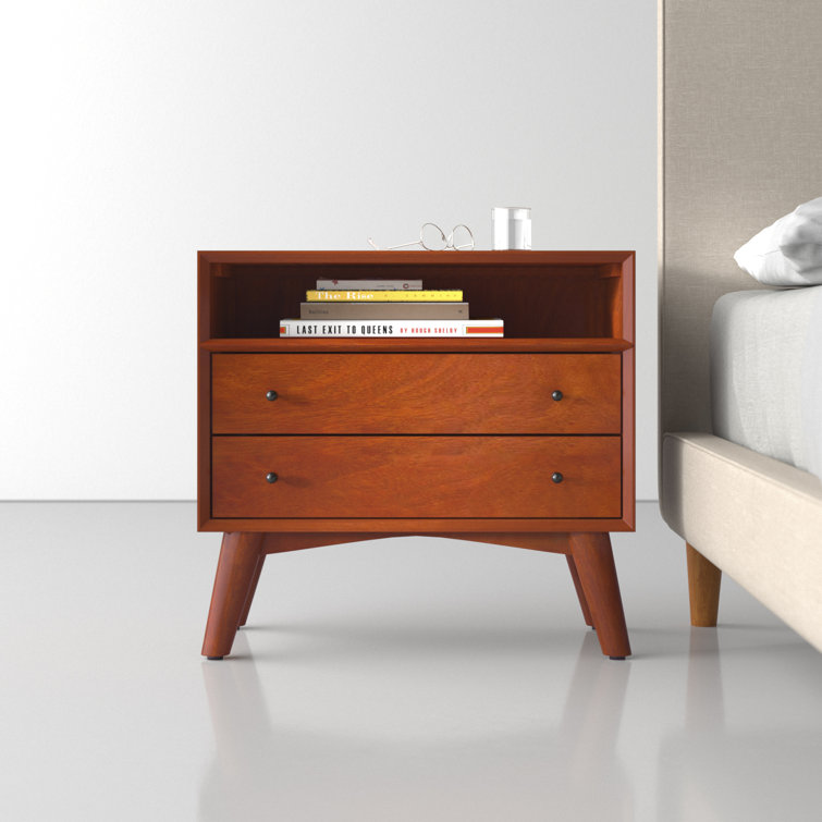Flynn Grand 28" Brown Mahogany 2-Drawer Nightstand