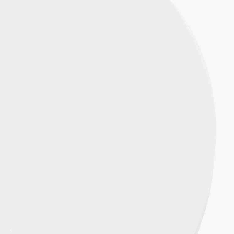 White Round Glass Fiber Pedestal End Table