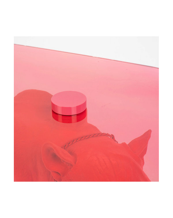 Pink Panther Glass Top Coffee Table with Resin Base