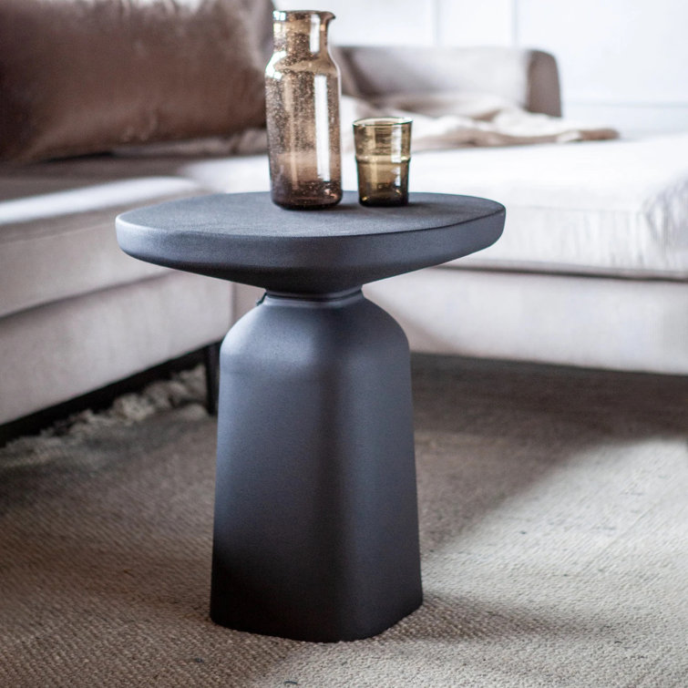 Black Aluminum Rectangular Coffee Table with Coated Finish