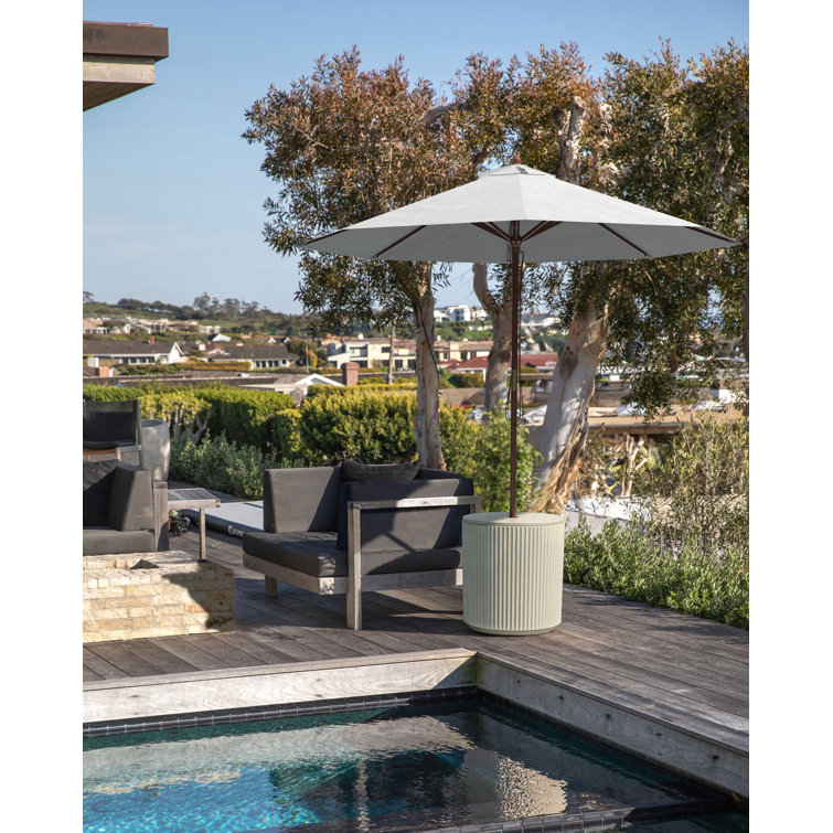 Sand Concrete-Plastic Outdoor Side Table with Umbrella Hole