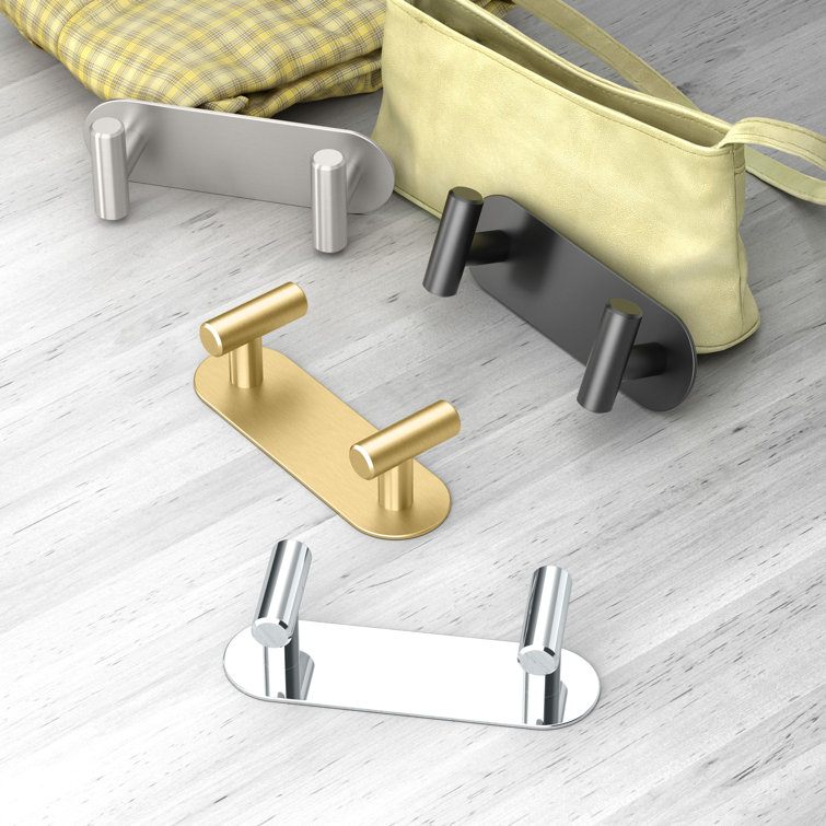 Satin Nickel Wall Mounted Double Robe Hook