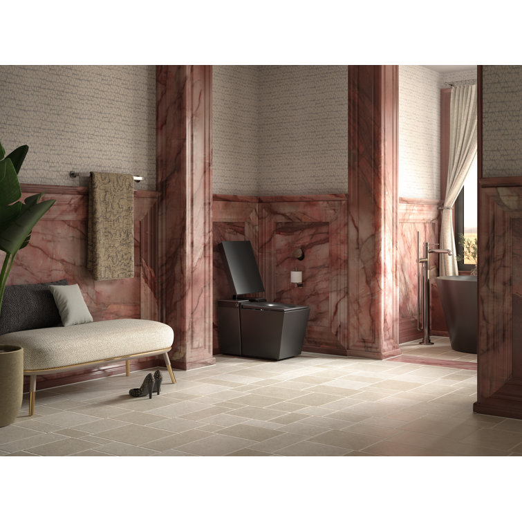 Honed Black Elongated Free Standing Dual Flush Smart Toilet