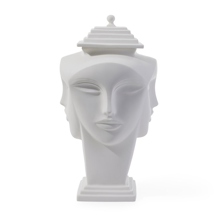 Matte White Ceramic Novelty Ginger Jar Urn