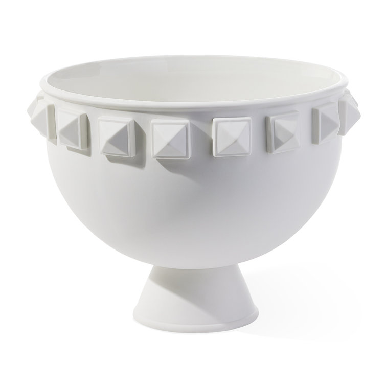 Jonathan Adler Round White Porcelain Decorative Bowl