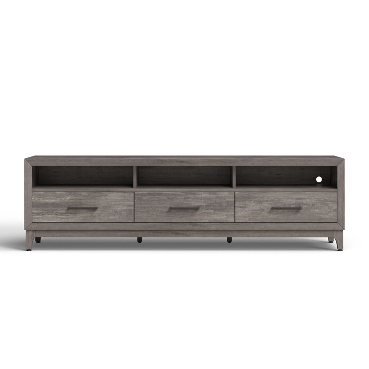 Mercury Gray 76'' Contemporary Media Console with Cabinet