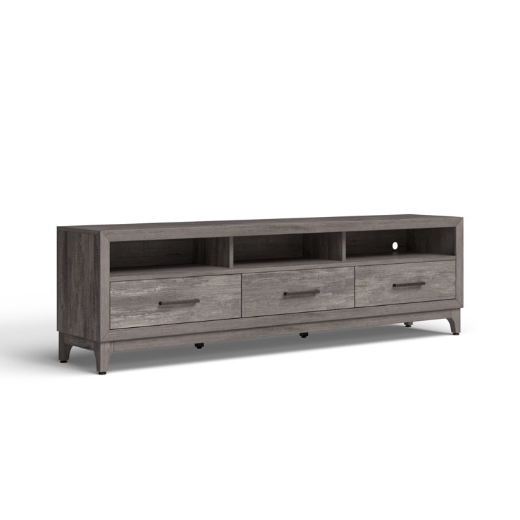 Mercury Gray 76'' Contemporary Media Console with Cabinet