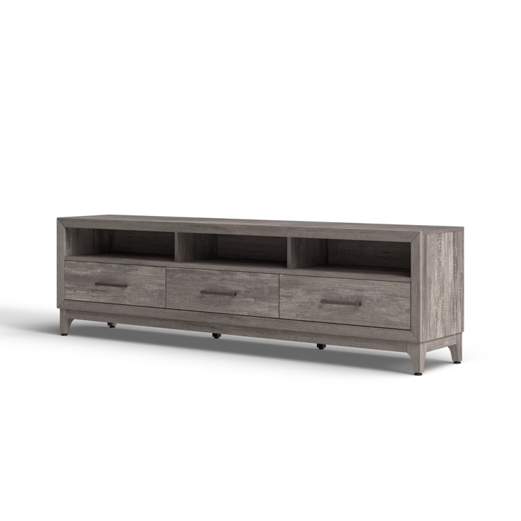Mercury Gray 76'' Contemporary Media Console with Cabinet