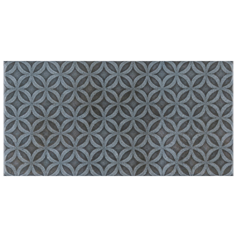 Camden 8" x 4" Azurro Ceramic Patterned Subway Tile