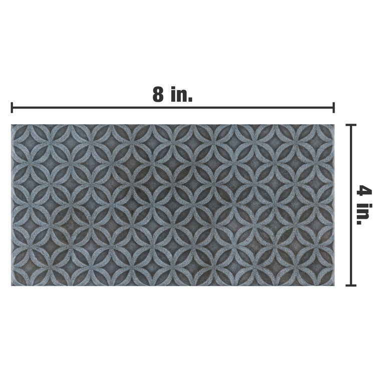 Camden 8" x 4" Azurro Ceramic Patterned Subway Tile
